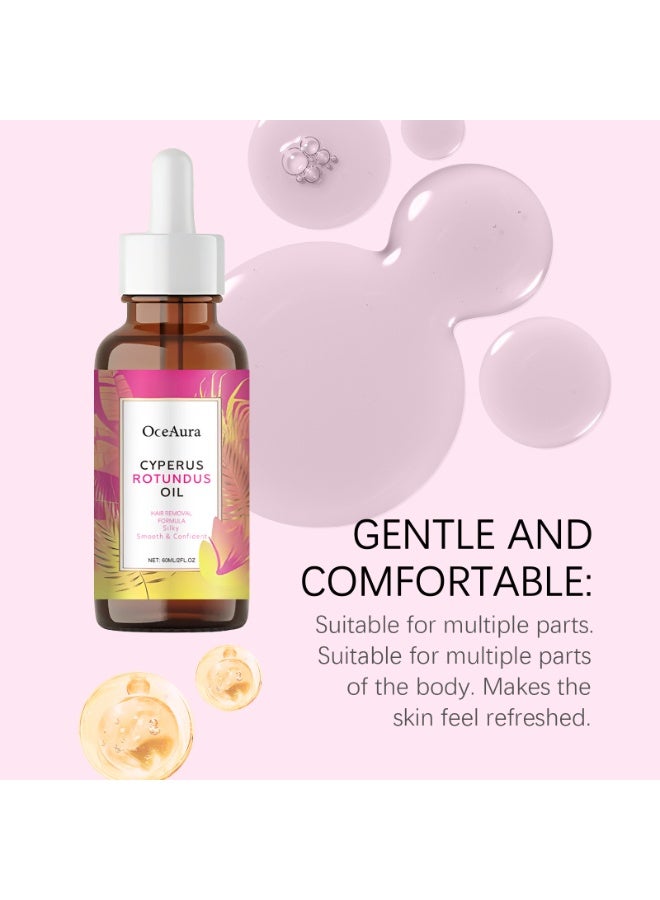  اوساورا عبوتان من زيت إزالة الشعر بزيت السعد المستدير | يُرطب بصيلات الشعر بلطف، ويُثبط نمو الشعر، ويُلطف البشرة ويُرممها، مناسب للرجال والنساء 60 مل × 2 - Image 3